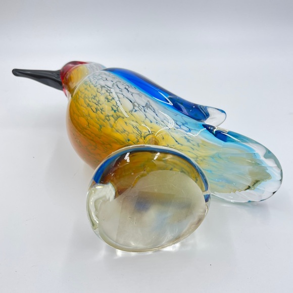 Gorgeous multicolored blown art glass hummingbird 7.5” tall - Picture 7 of 11
